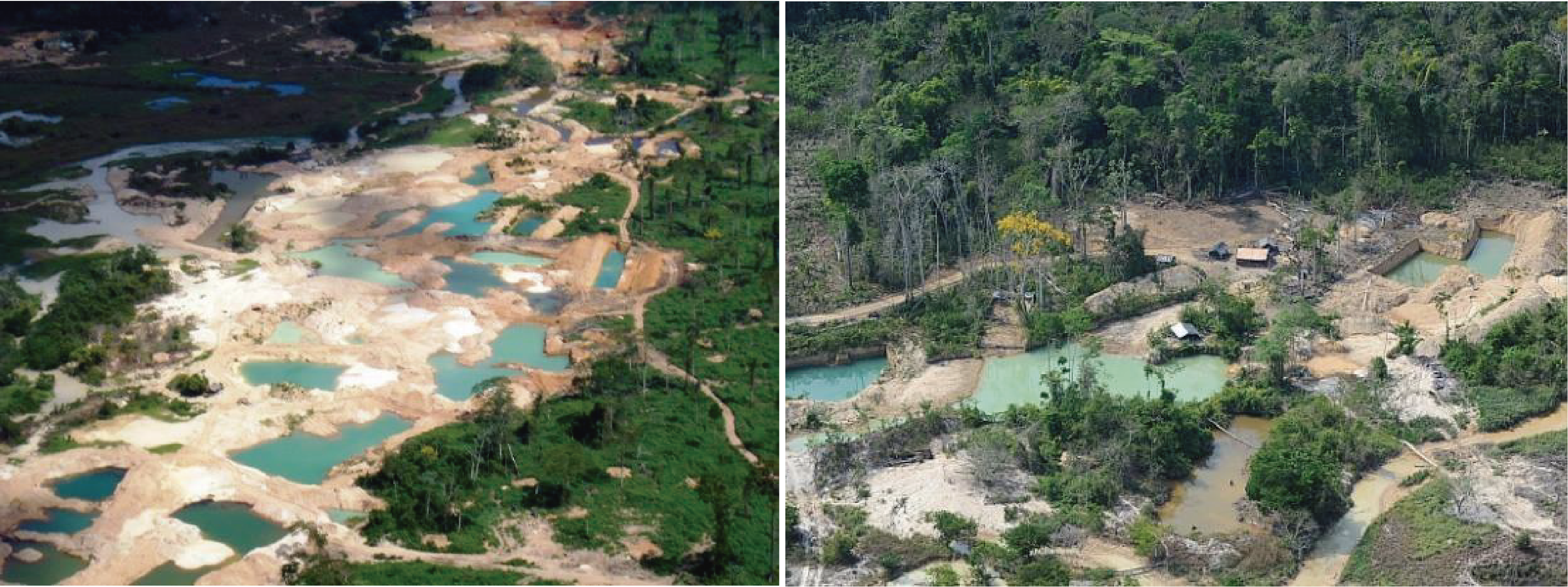 Imagen 14 - Alteração ilegal da paisagem florestal gera pela exploração mineral na Amazônia. Fonte: Ibama